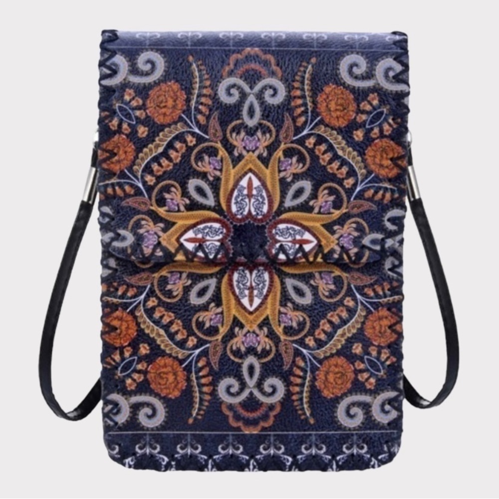Boho Vagabond Totem Faux Leather Crossbody Bag